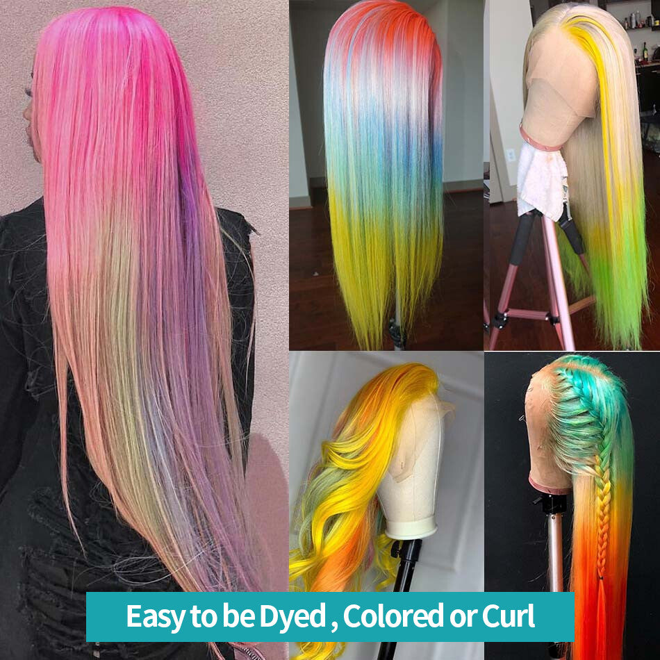 Heat Resistant Lace Front Wig - Long Straight Blonde Hair, No Glue Needed