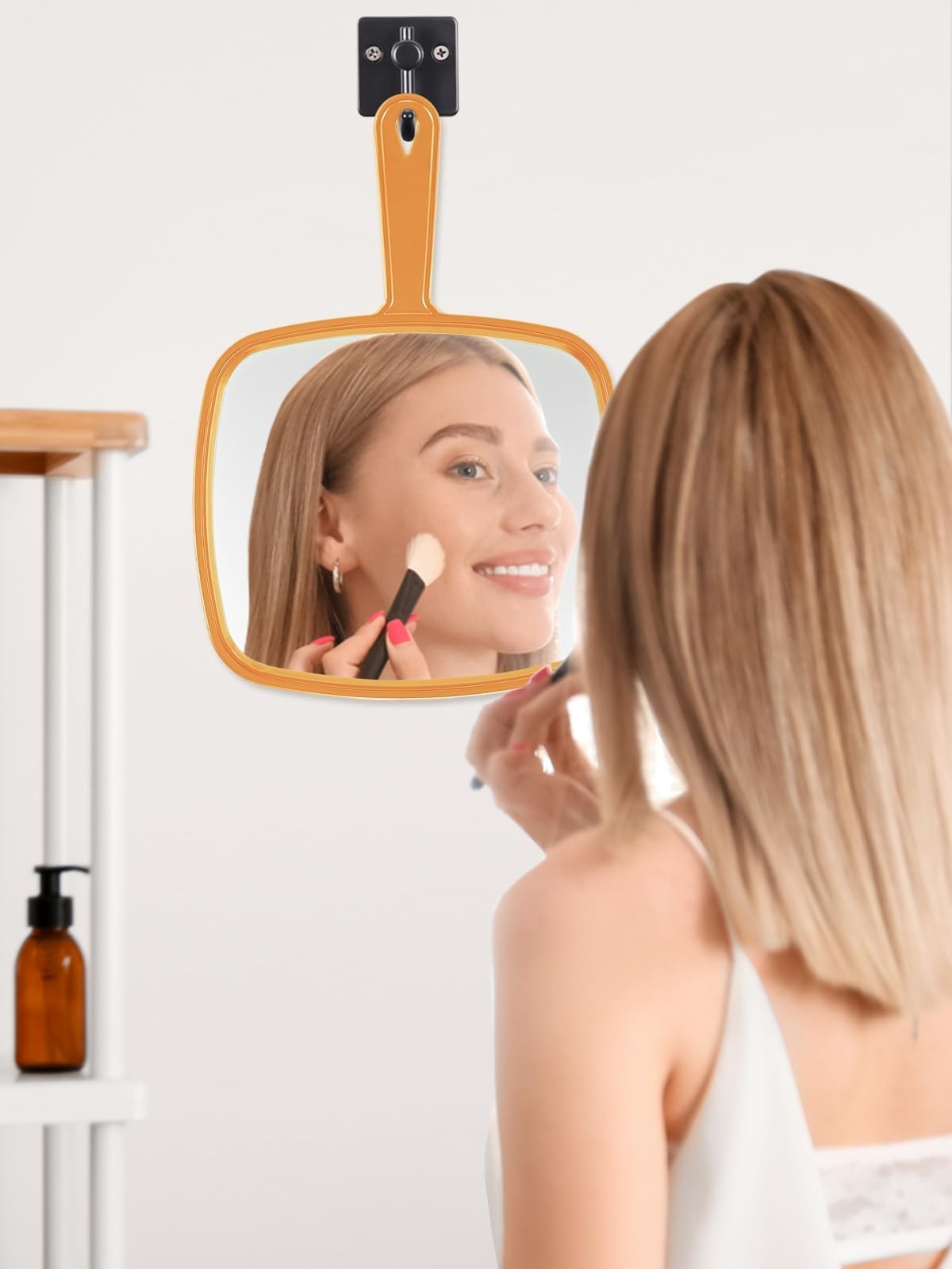 Extra Large Handheld Salon Mirror with Handle - 12.4x9in Hairdressing & Barber Styling