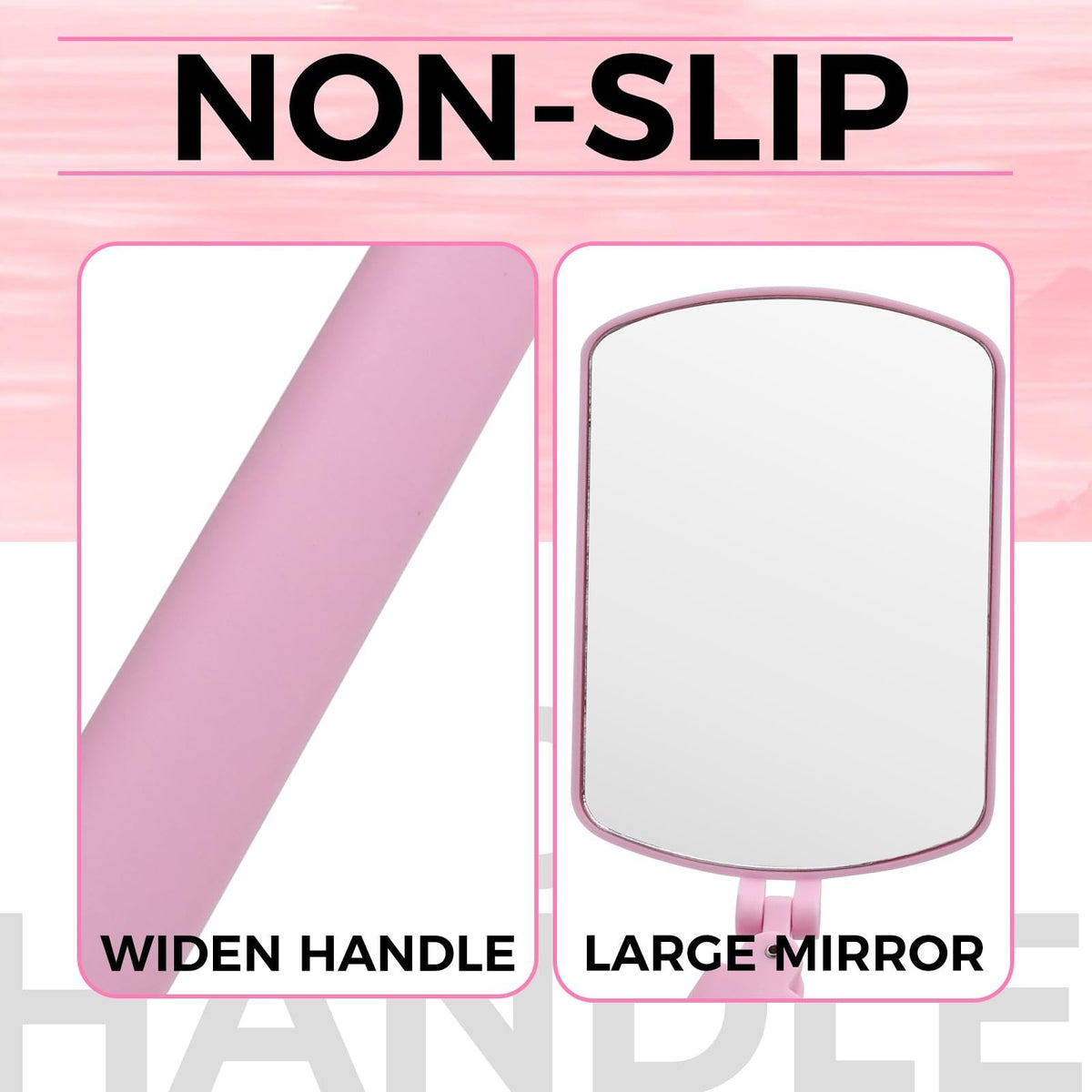 Large Folding Lash Mirror with 260° Rotation for Eyelash Extensions - Portable Pink Eyewear