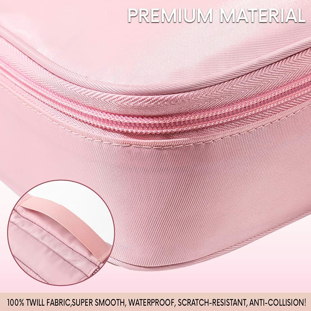 Waterproof Travel Makeup Bag for Women & Girls, Cosmetic Organizer with Zipper - Purple