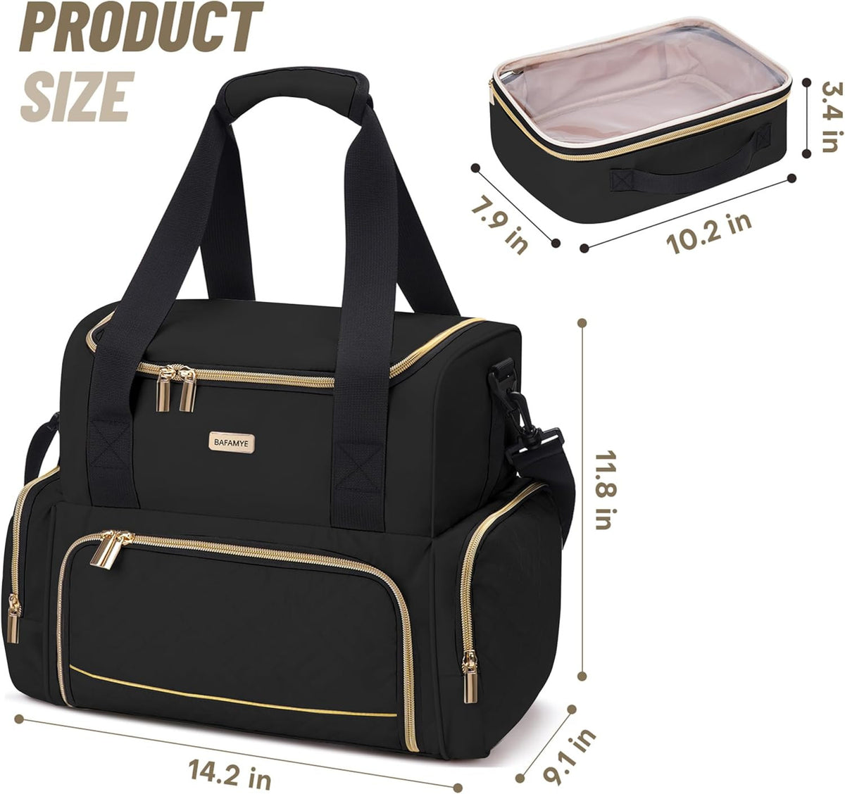 Double Layer Travel Makeup Bag with Removable Cosmetic Cases for Women
