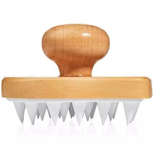 Wooden Scalp Shampoo Brush Massage Detangler with Soft Bristles - 2 Pack