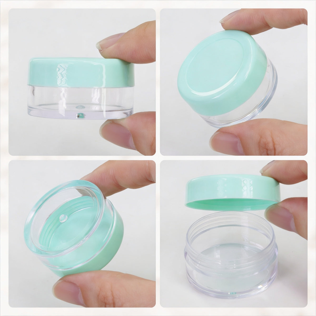 72PCS 10G Makeup Cream Cosmetic Sample Jars with Spatulas - Reusable Acrylic Containers