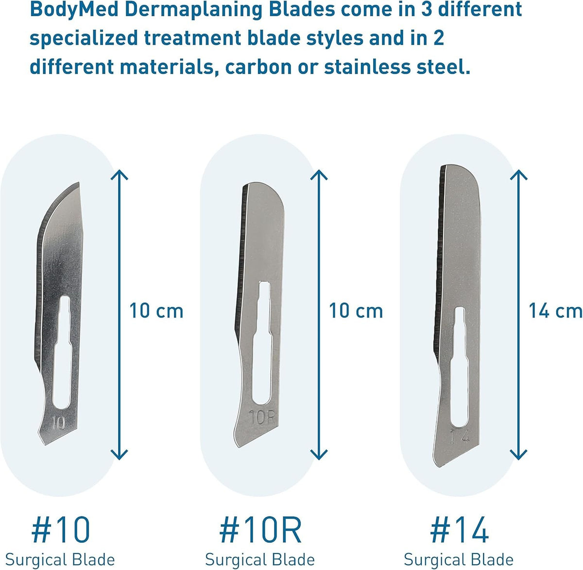Dermaplaning Blades #10 Stainless Steel 100 pcs - Disposable Skin Exfoliation Tools