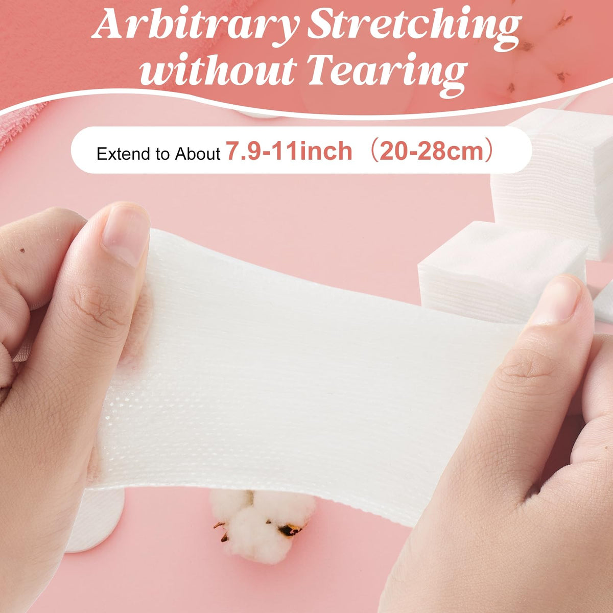 Stretchable Wet Compress Cotton Pads for Face & Neck - Ultra Thin, Plant Fiber, Reusable
