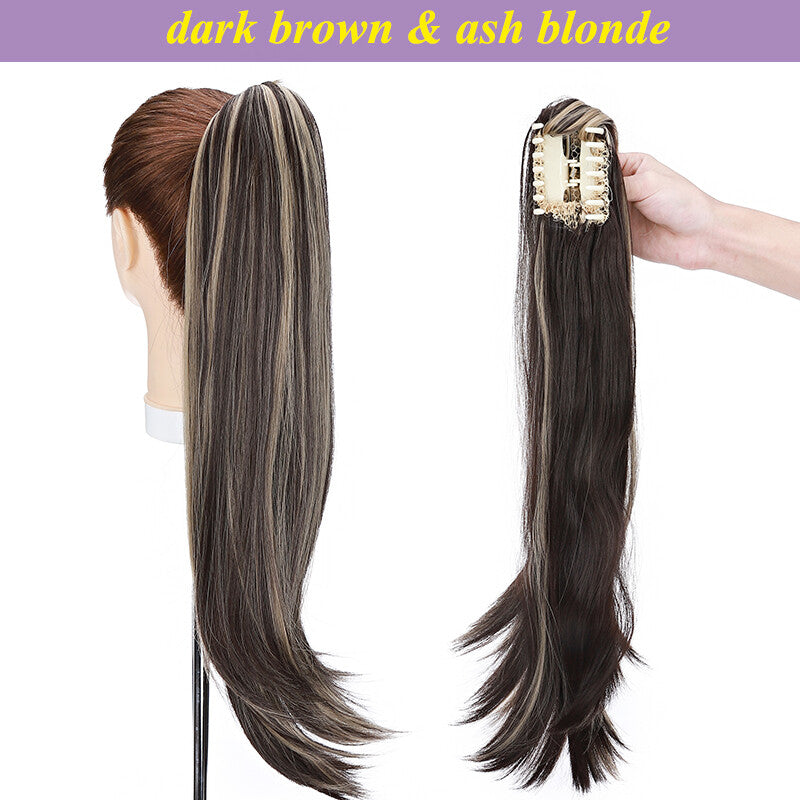 Extra Thick 12-Inch Clip-In Ponytail Hair Extension - Natural & Wavy
