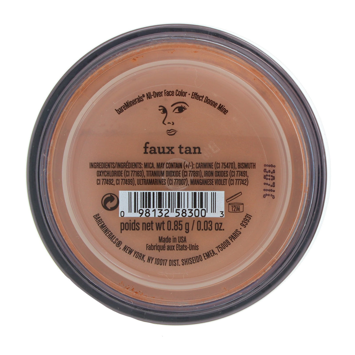 BareMinerals All Over Face Color Faux Tan Mineral Bronzer 0.05 oz