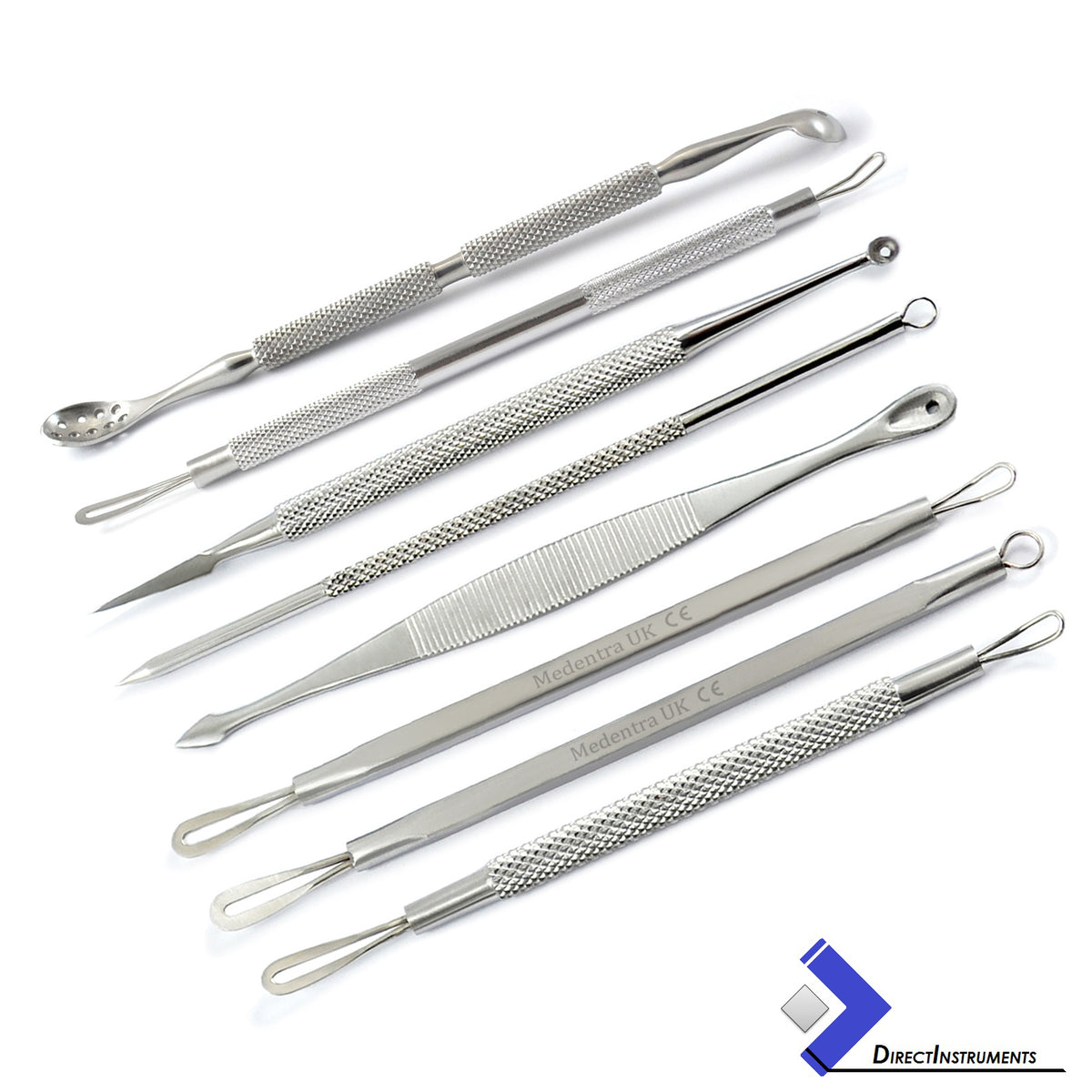 Comedone Extractors Set of 8 - Blackhead Remover Pimple Tools for Facial Acne