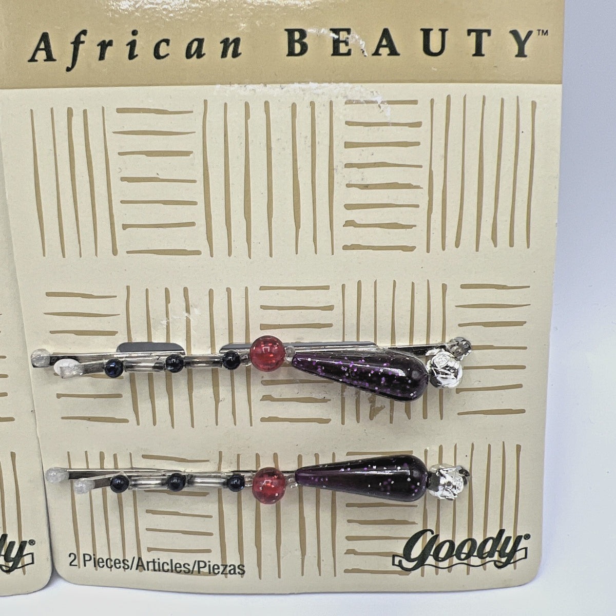Vintage 1990s Goody African Beauty Bobby Pins Jeweled Hair Clips Lot