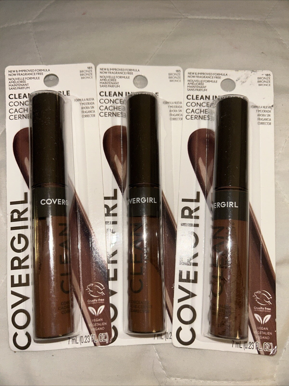 Covergirl Invisible Concealer 185 Bronze - 3 Pack for Flawless Face Makeup