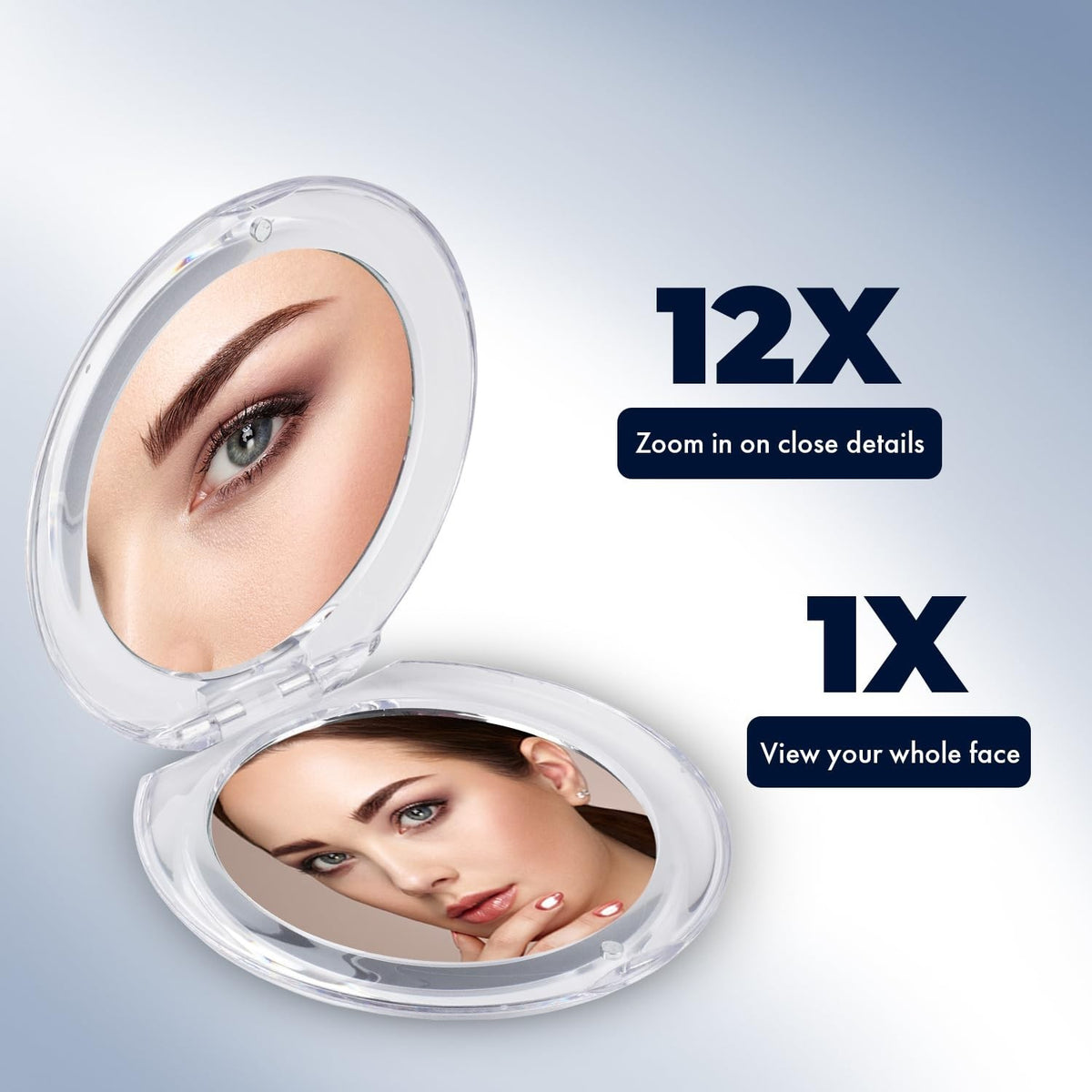 Travel Makeup Mirror with 12X Magnification Dual-Sided Compact Mirror