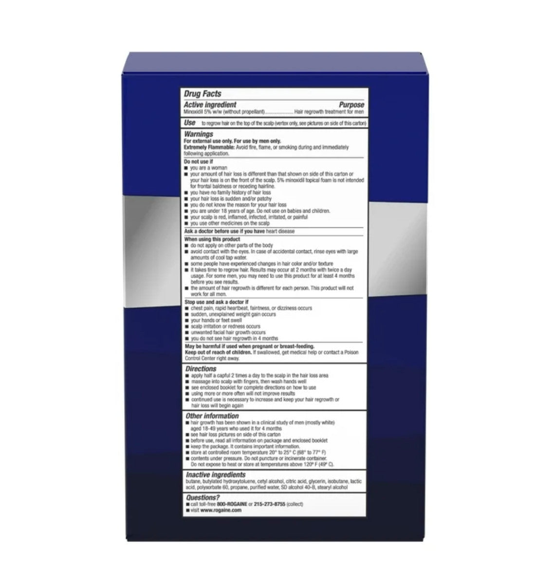 Men's Rogaine 5% Minoxidil Foam Hair Regrowth Treatment - 3 Month Supply