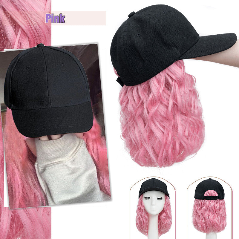 Adjustable Baseball Cap Wig with Hair Piece - Short Long Synthetic Hair