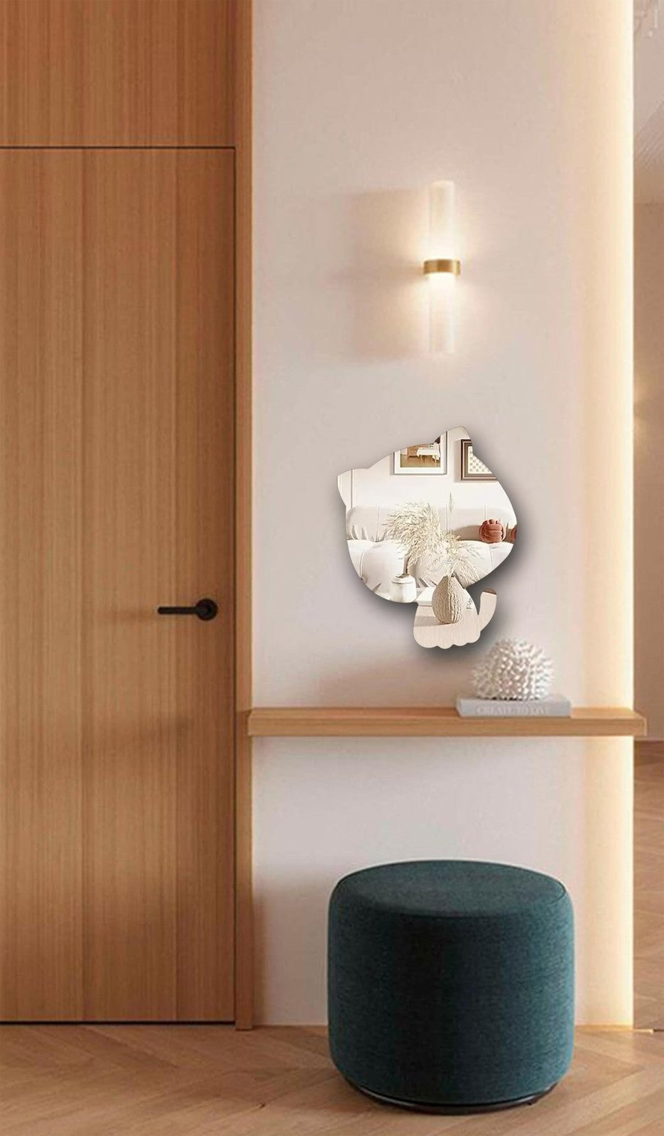 Cat Acrylic Mirror Wall Decor - Unbreakable Shatterproof Anti-Scratch Tempered Safety Mirror