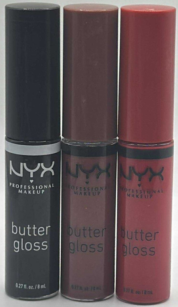 Lip Gloss Set - 3 Assorted Flavors, Hydrating & Glossy Finish