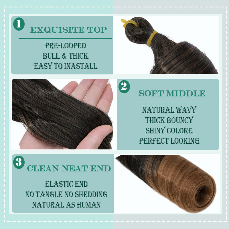 Curly Braiding Hair 24" Wave French Curls Synthetic Extensions
