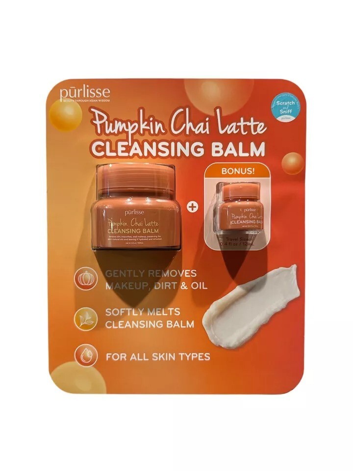 Pumpkin Chai Latte Cleansing Balm with Travel Size - Nourishing Facial Cleanser