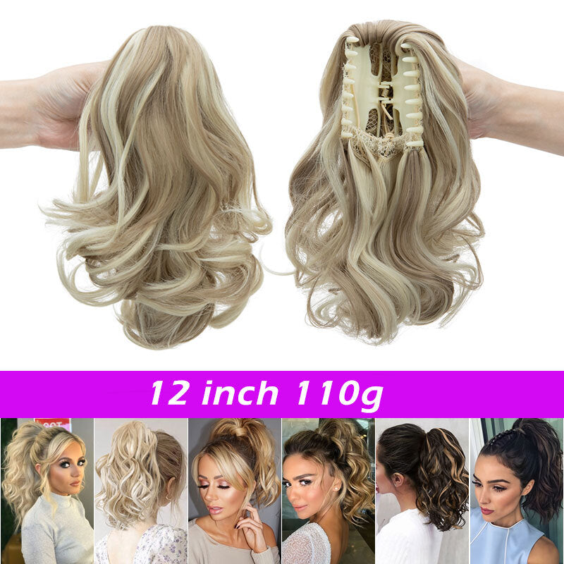 26-Inch Real Human Hair Ponytail Extension with Claw Clip - Thick Hairpiece