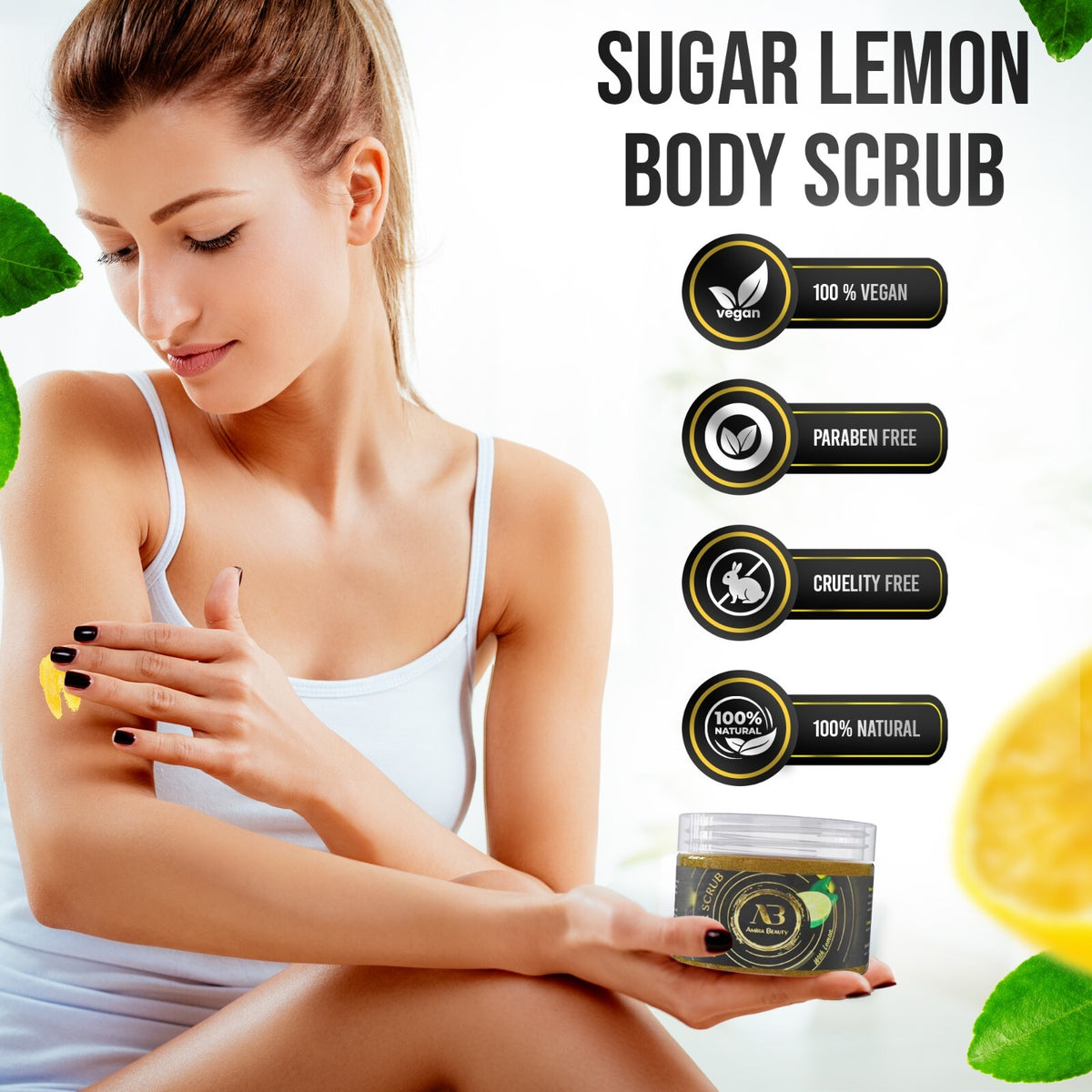 Exfoliating Body Scrub Polish Sugar Cellulite Exfoliator, Stretch