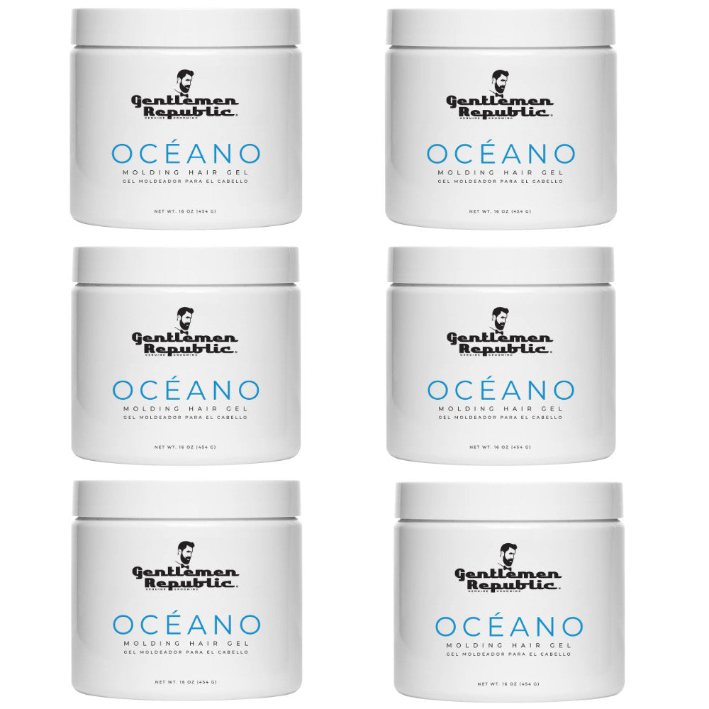 Men's Strong Hold Hair Gel - 16oz Ocean Scent, Alcohol-Free, High Shine
