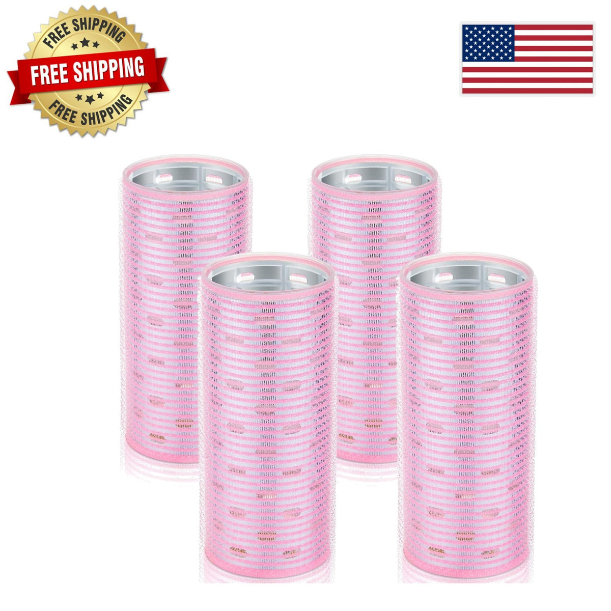 Hair Curlers Set with Aluminum Core for Large Bouncy Curls - 4 Pieces