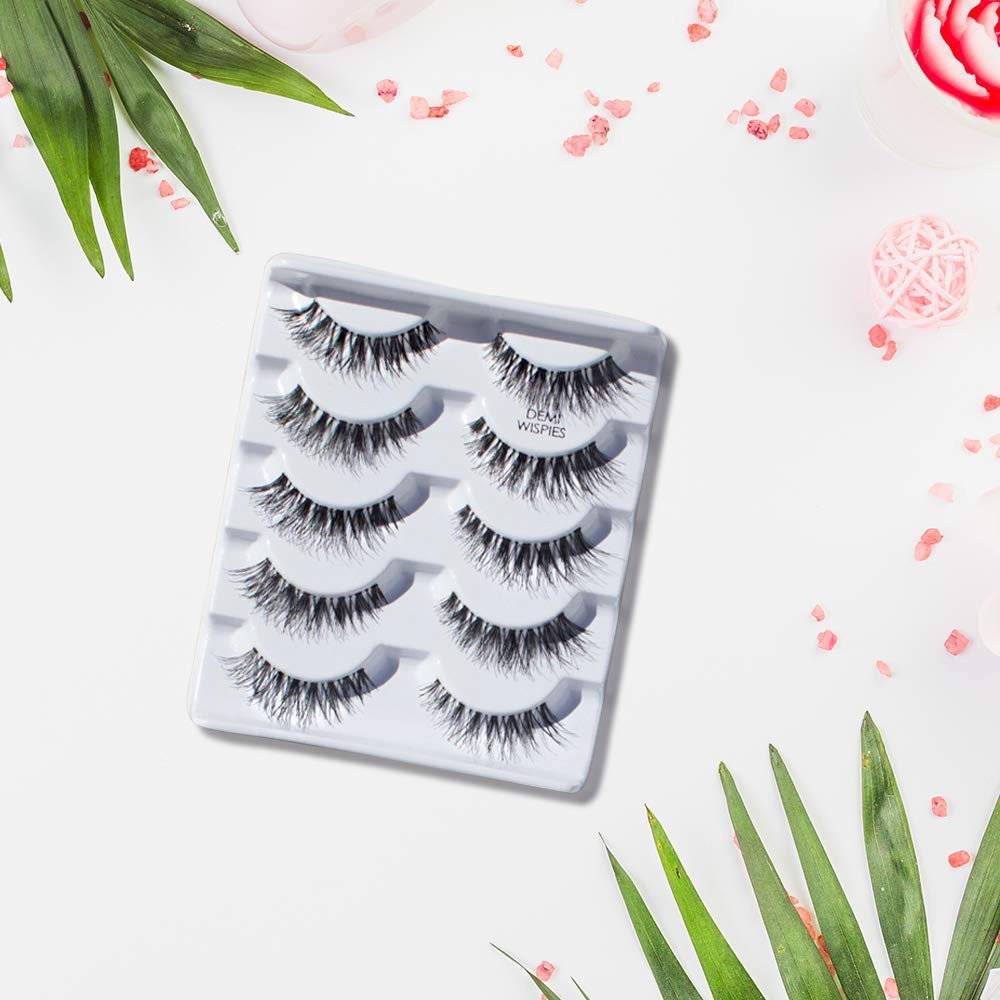 False Eyelashes Wispy Strip 12 Pairs Multipack - Medium Volume & Flared Style