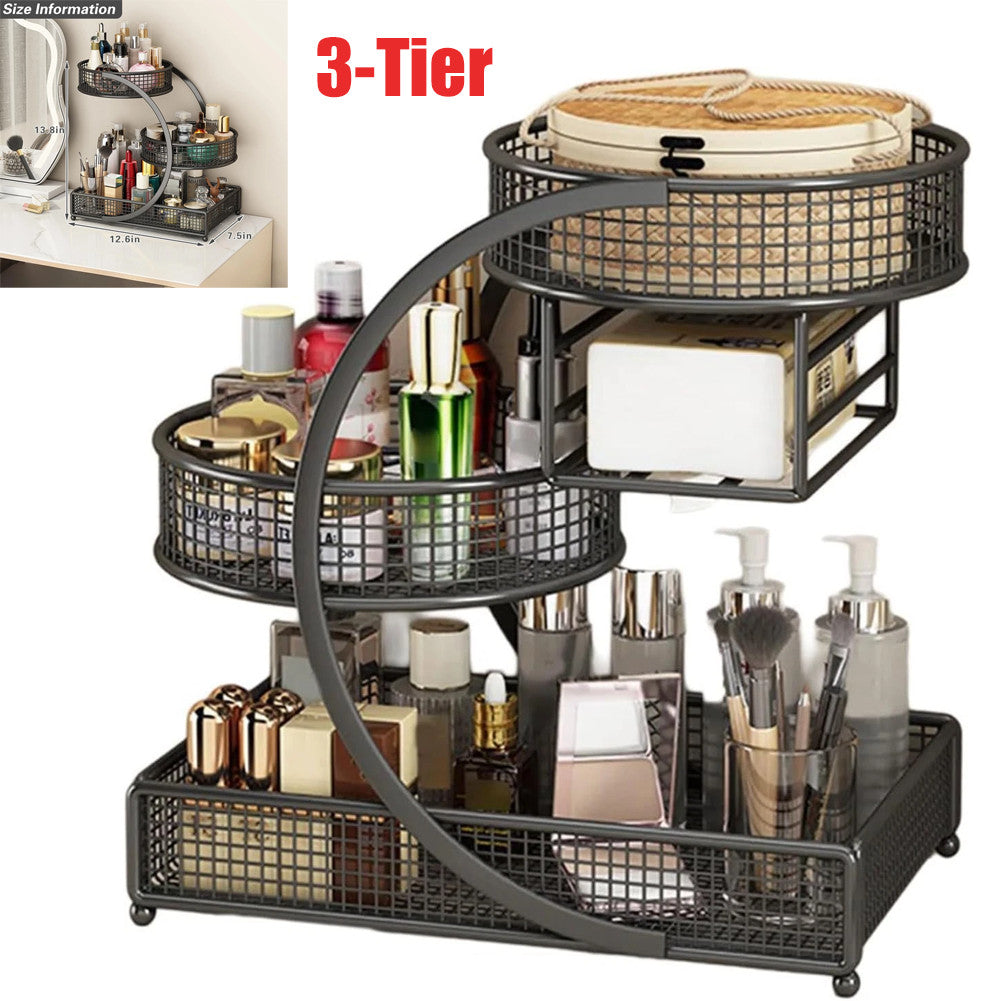 3-Tier Makeup and Perfume Organizer for Vanity, Skincare Storage Shelf