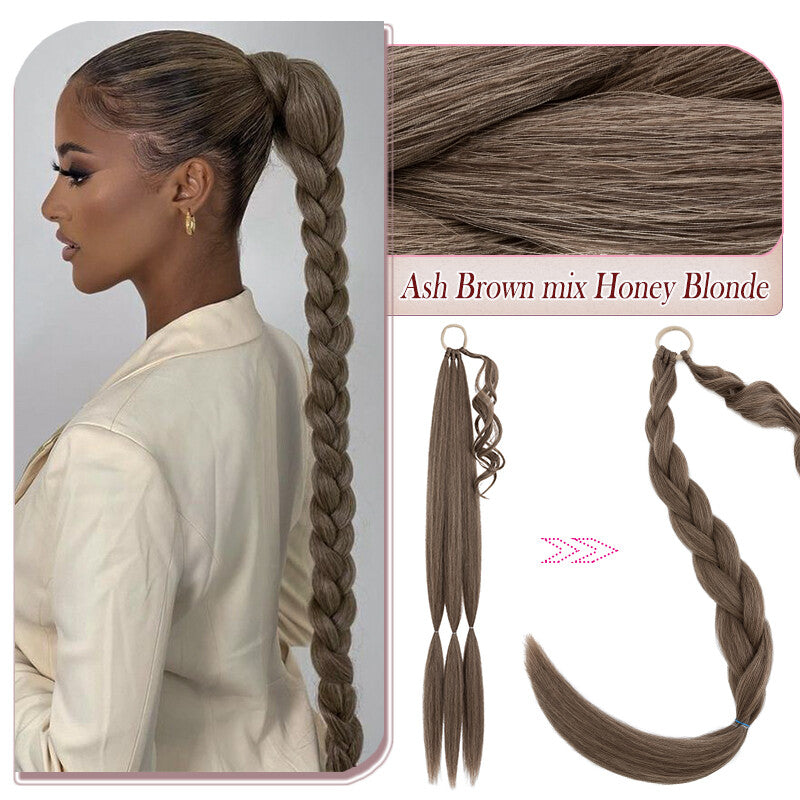 34-Inch Thick Braiding Hair Extensions for Ponytail Wraps - Multiple Colors