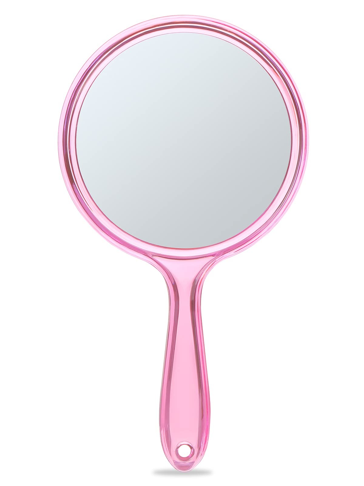 Double-Sided Handheld Mirror with Magnification - Pink, 1X & 3X