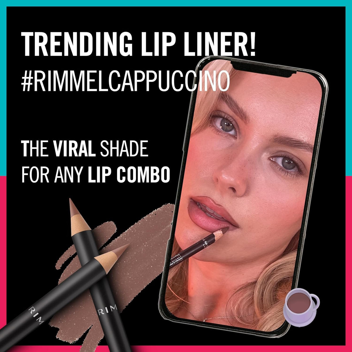 Rimmel Lasting Finish Lip Liner 705 Cappuccino - 8 Hour Soft, Precise Pencil