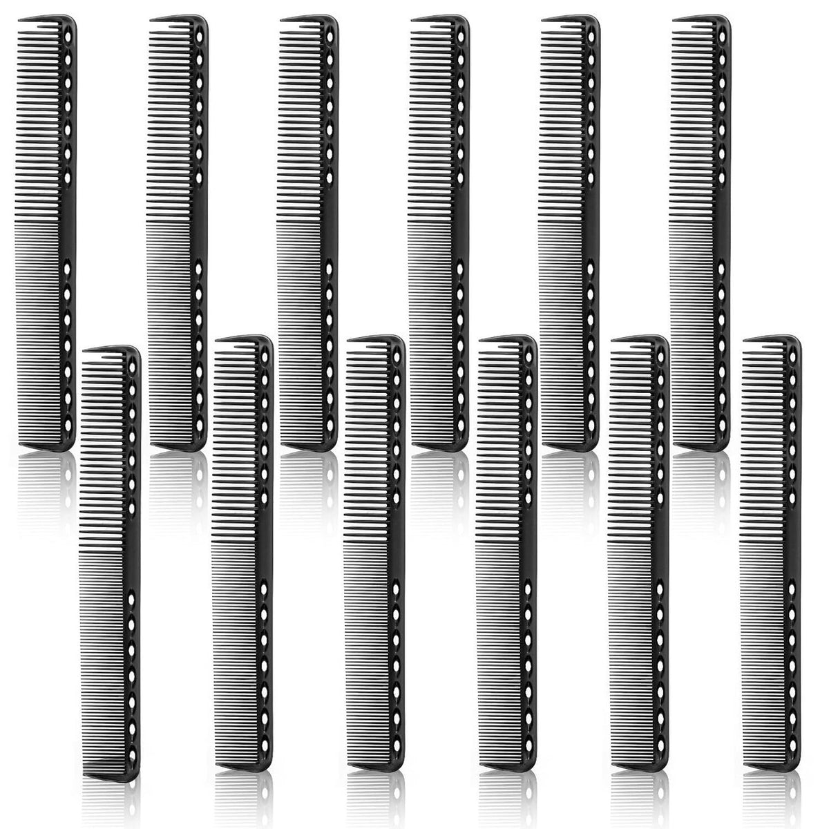 Carbon Fiber Hair Cutting Combs Heat Resistant Styling Tools 12 Pack