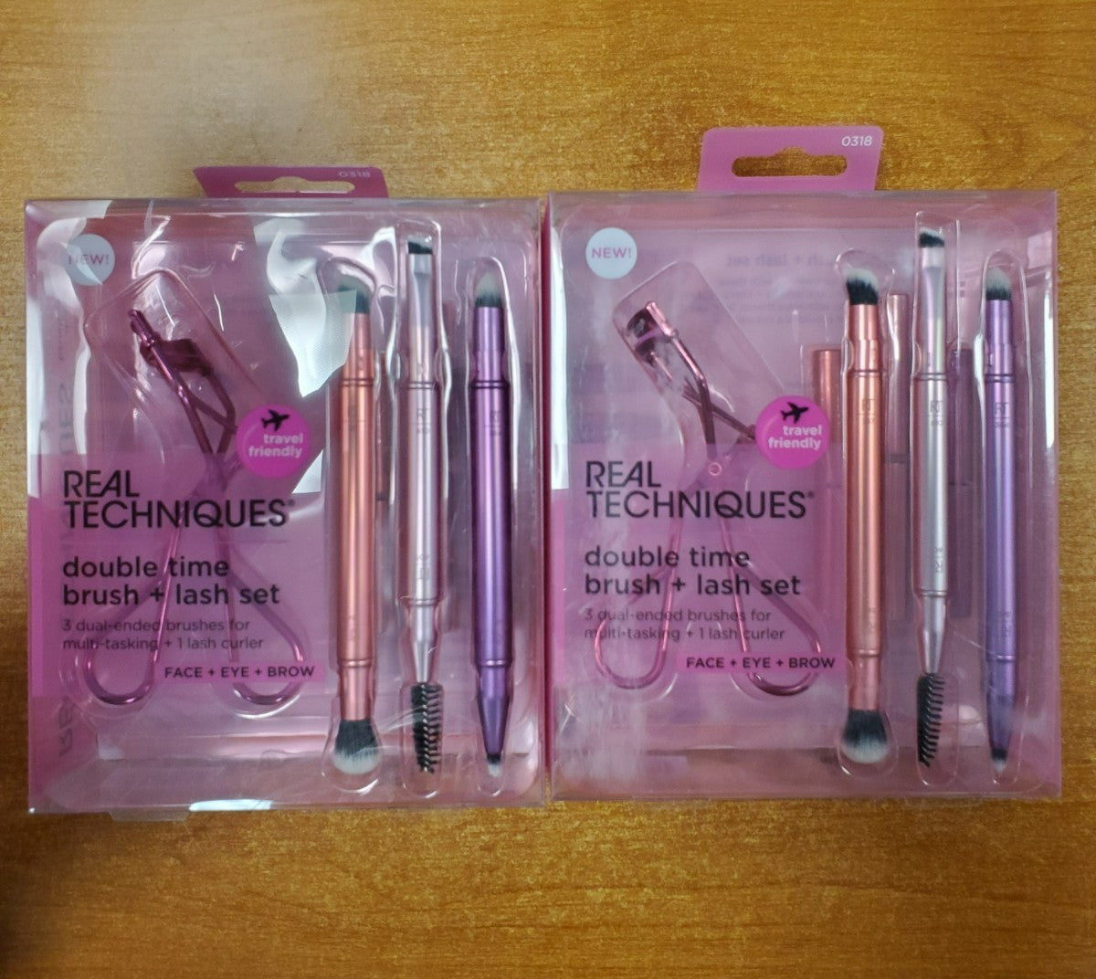 Double Time Makeup Brush & Lash Set - 4-Piece Travel-Friendly Kit