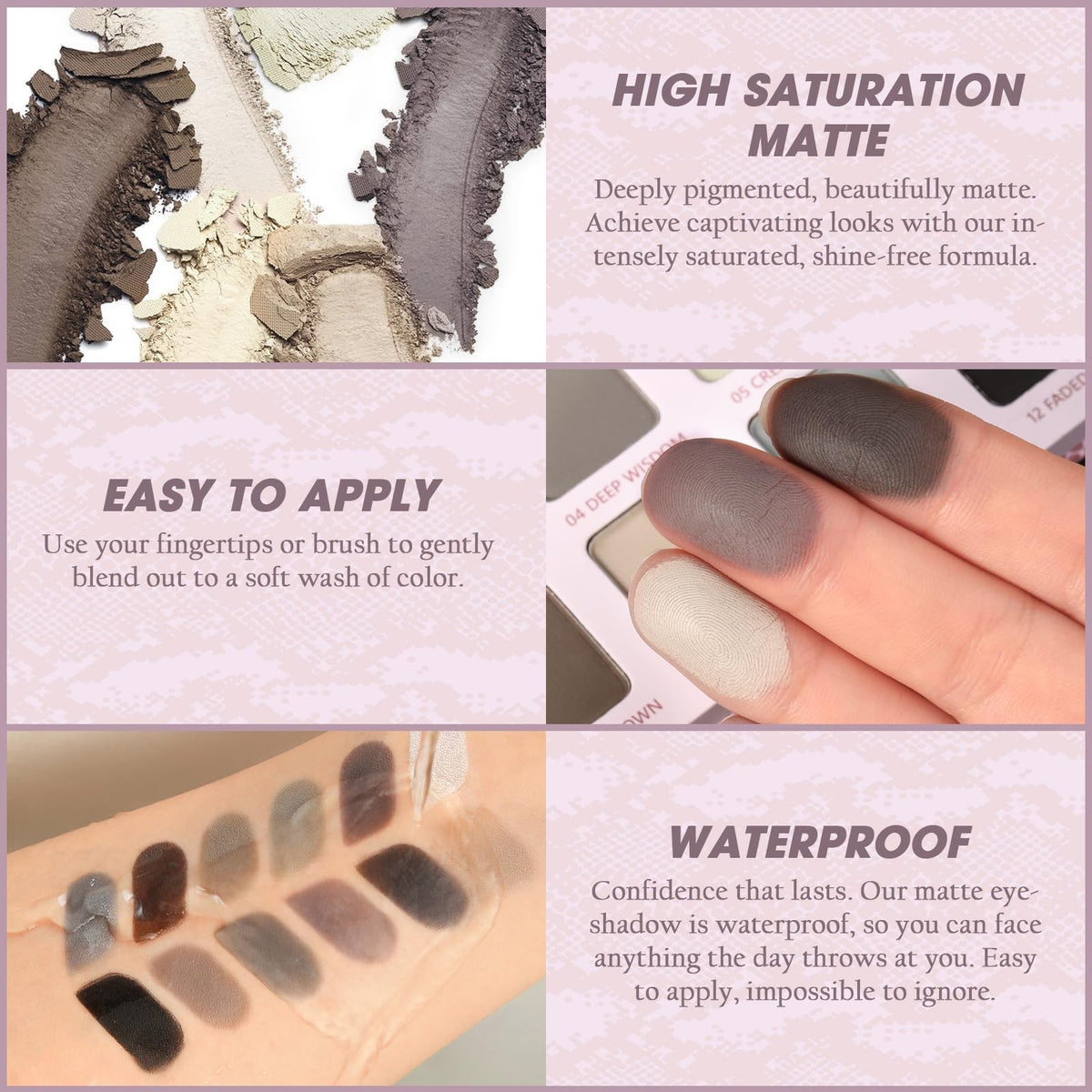 Matte Neutral Eyeshadow Palette - 12 All-Matte Shades for Sensitive Skin