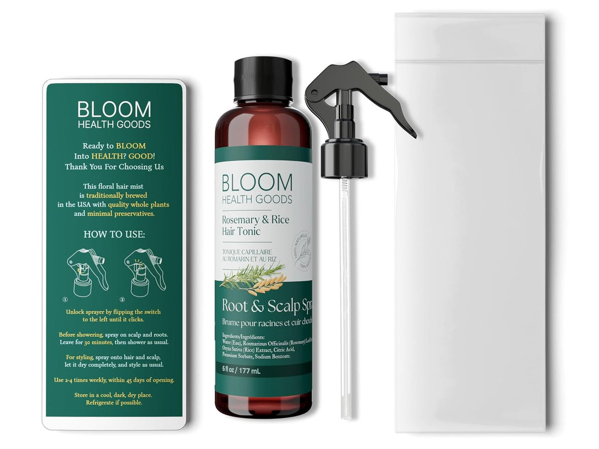 Homegrown Rosemary and Rice Water Spray for Hair Growth Care Natural