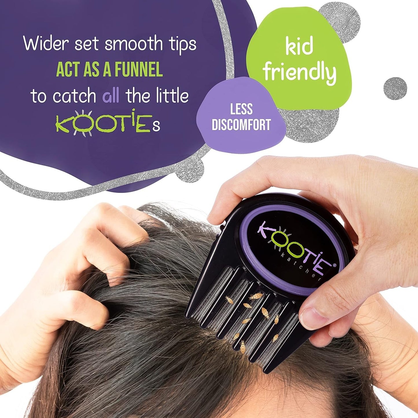 Lice Comb 3-in-1 Stainless Steel Nit Removal Detangling Grooming Tool
