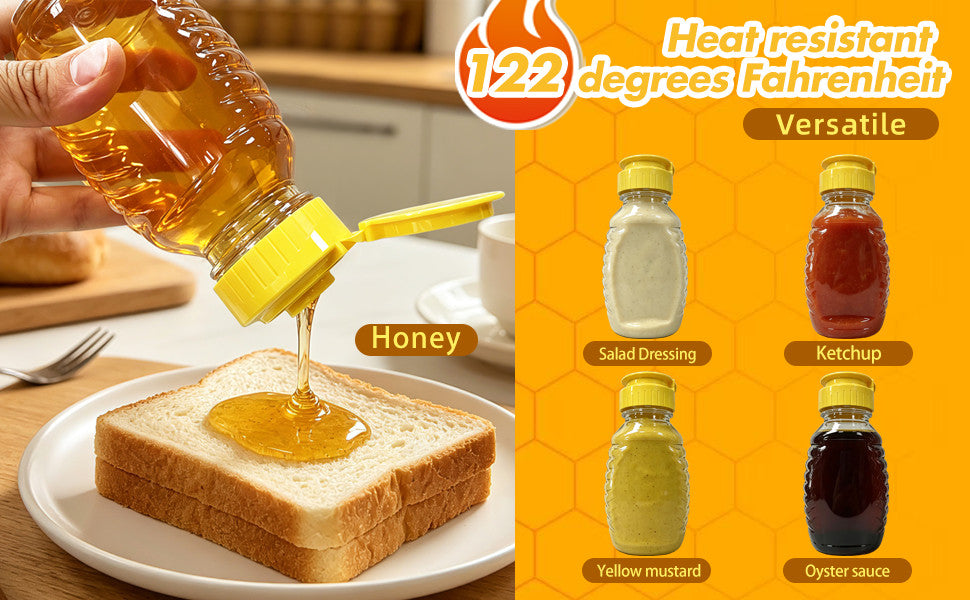 32 Pack Food-Grade Refillable Honey Bottles with Leak-Proof Flip Lids