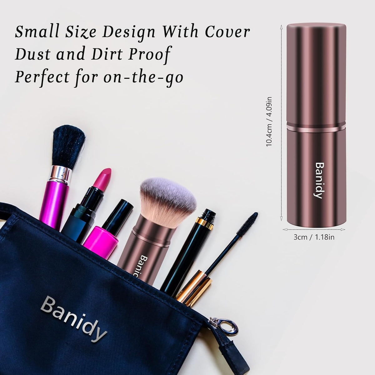Retractable Makeup Brush for Face Powder Blush Foundation Travel Kabuki