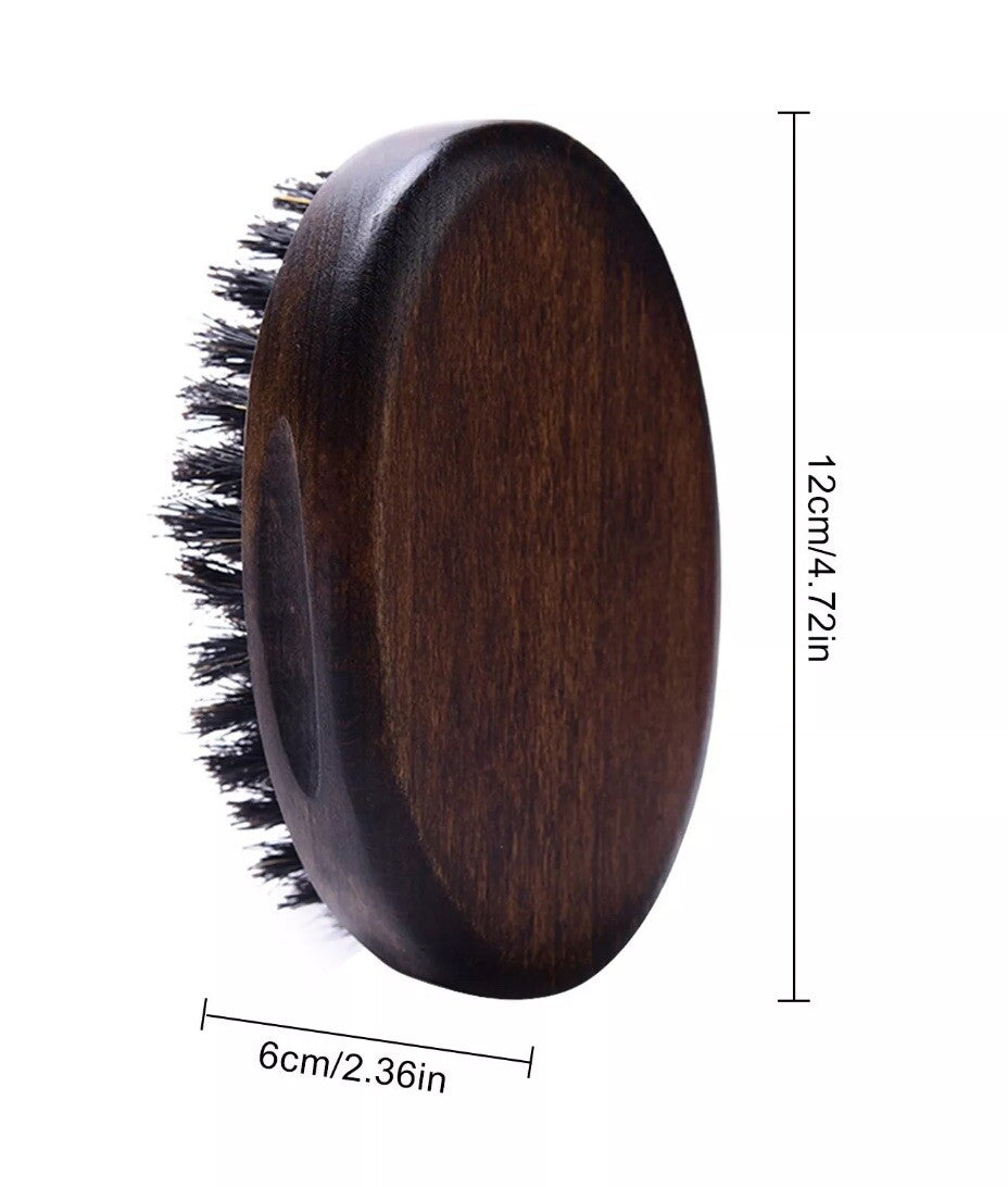 Men's Boar Hair Beard Brush - Soft Bristle Mustache Grooming & Styling