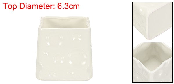 Ceramic Makeup Brush Holder - White 3-Inch Cosmetic Organizer