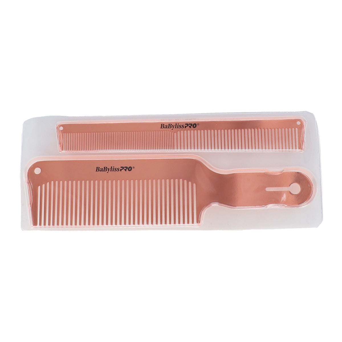 Metal Comb Set for Hair Styling - 2 Pack, Stainless Steel & Rose Gold