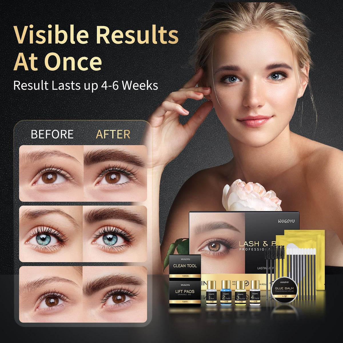Lash Lift Kit - Brow Lamination Kit, Eyebrow Black