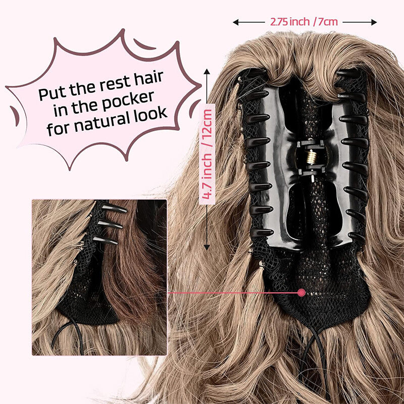 Bendable Clip-In Ponytail Hair Extension - Short 12-Inch Synthetic Bun