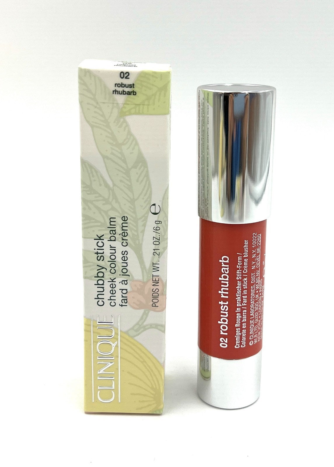 Clinique Cheek Color Balm 02 Robust Rhubarb Full Size - Natural Lip & Cheek Makeup