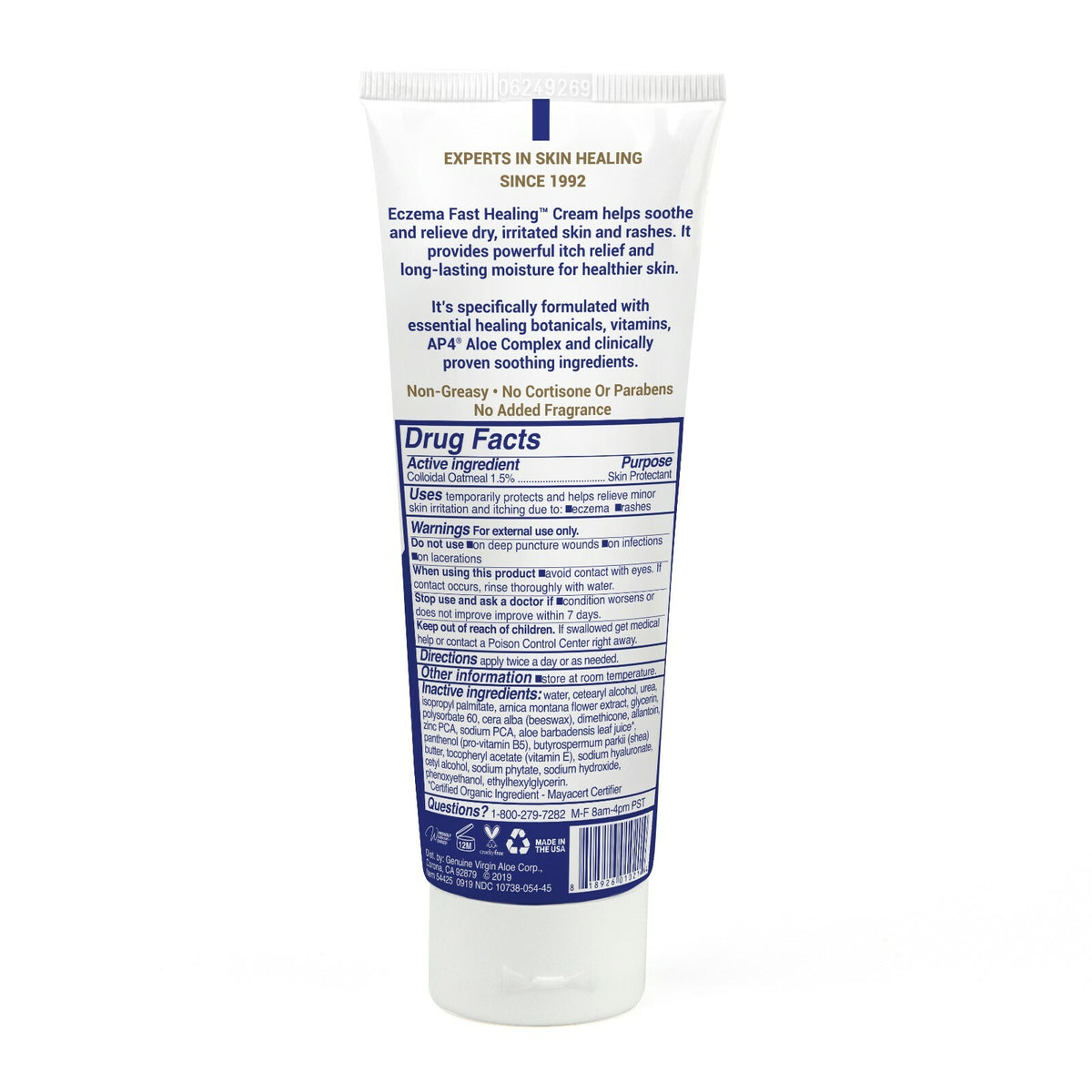 Eczema Fast Healing Cream - Soothing Oatmeal Body Lotion, 4.2 oz