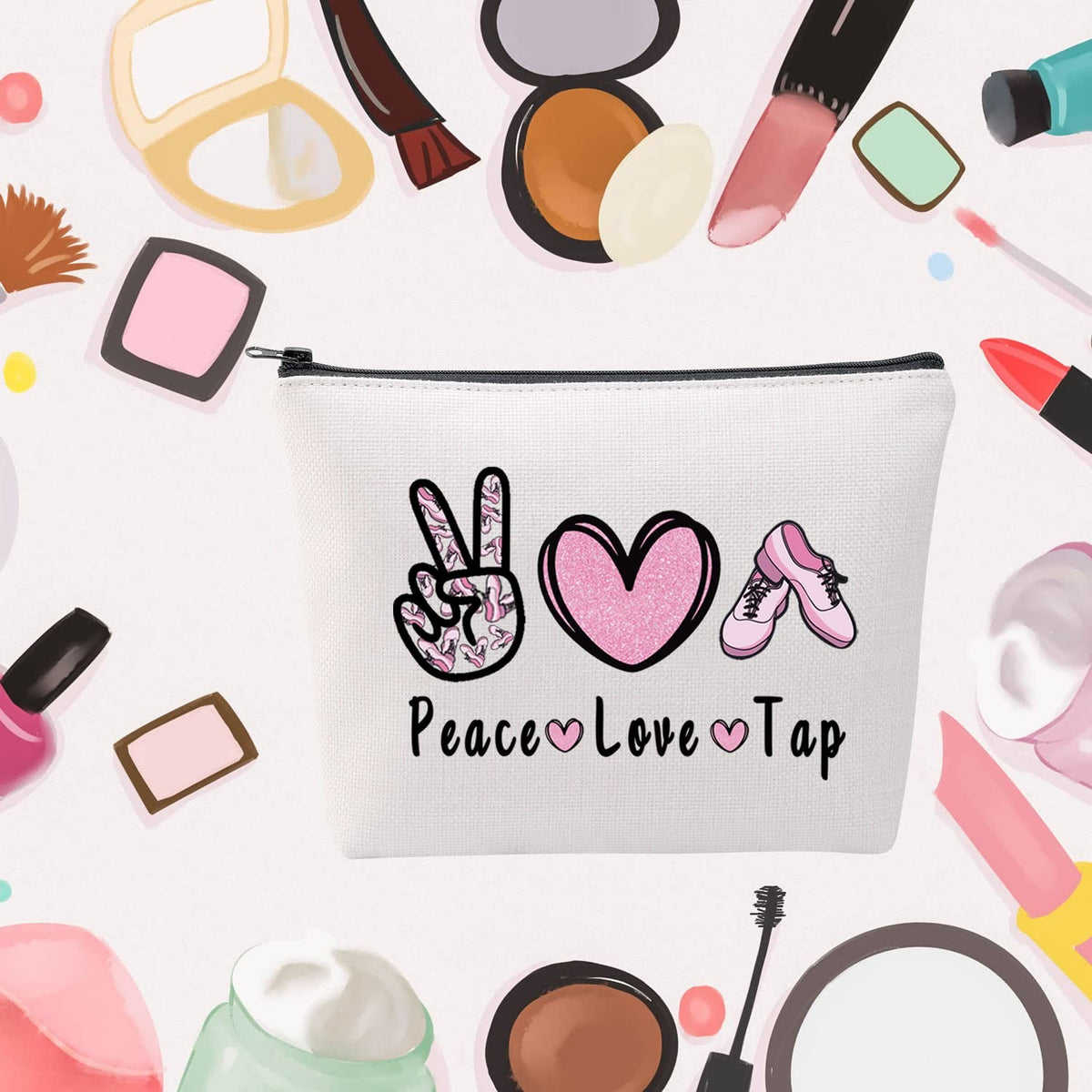 Tap Dance Cosmetic Bag - Travel Makeup Organizer with Waterproof Interior