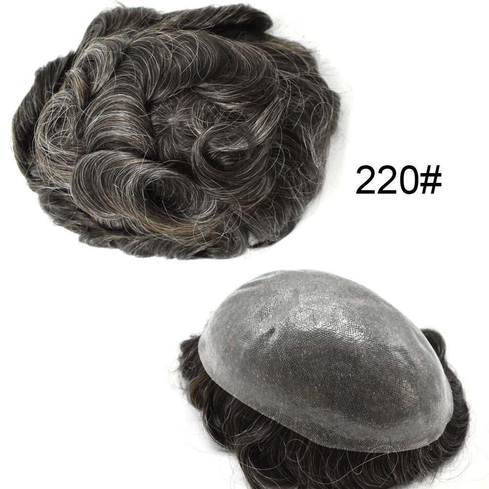 Full Poly Thin Skin Human Hair Toupee for Men - Durable, Invisible, Customizable