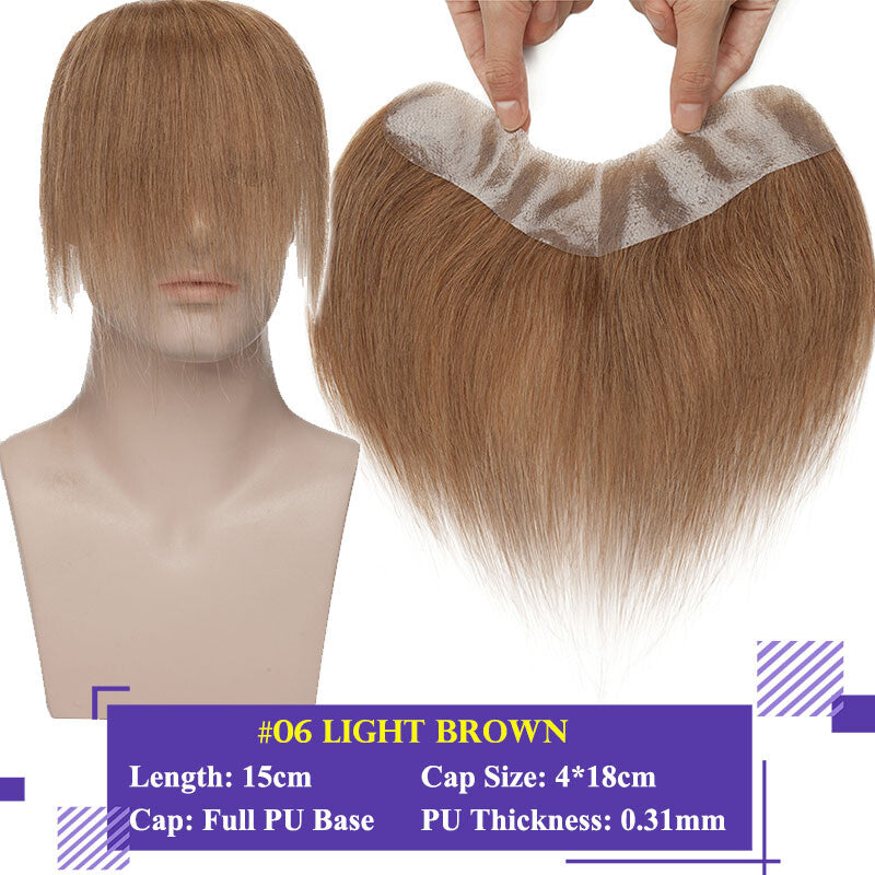 Human Hair Toupee for Men Receding Hairline - Skin PU Base & Natural Look