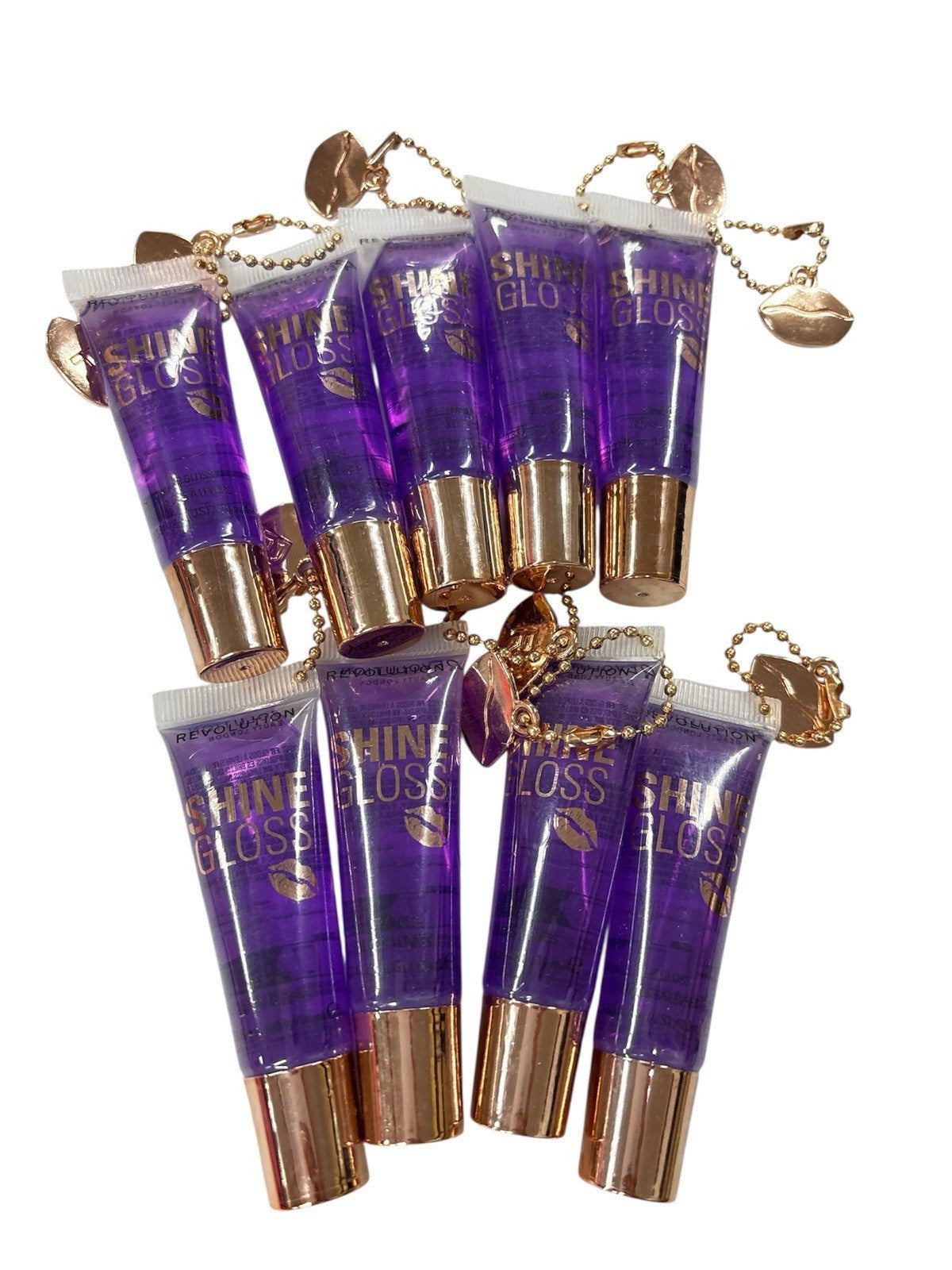Lip Gloss Set - Moisturizing Purple Gummy Flavored Lip Glosses (9 Pack)