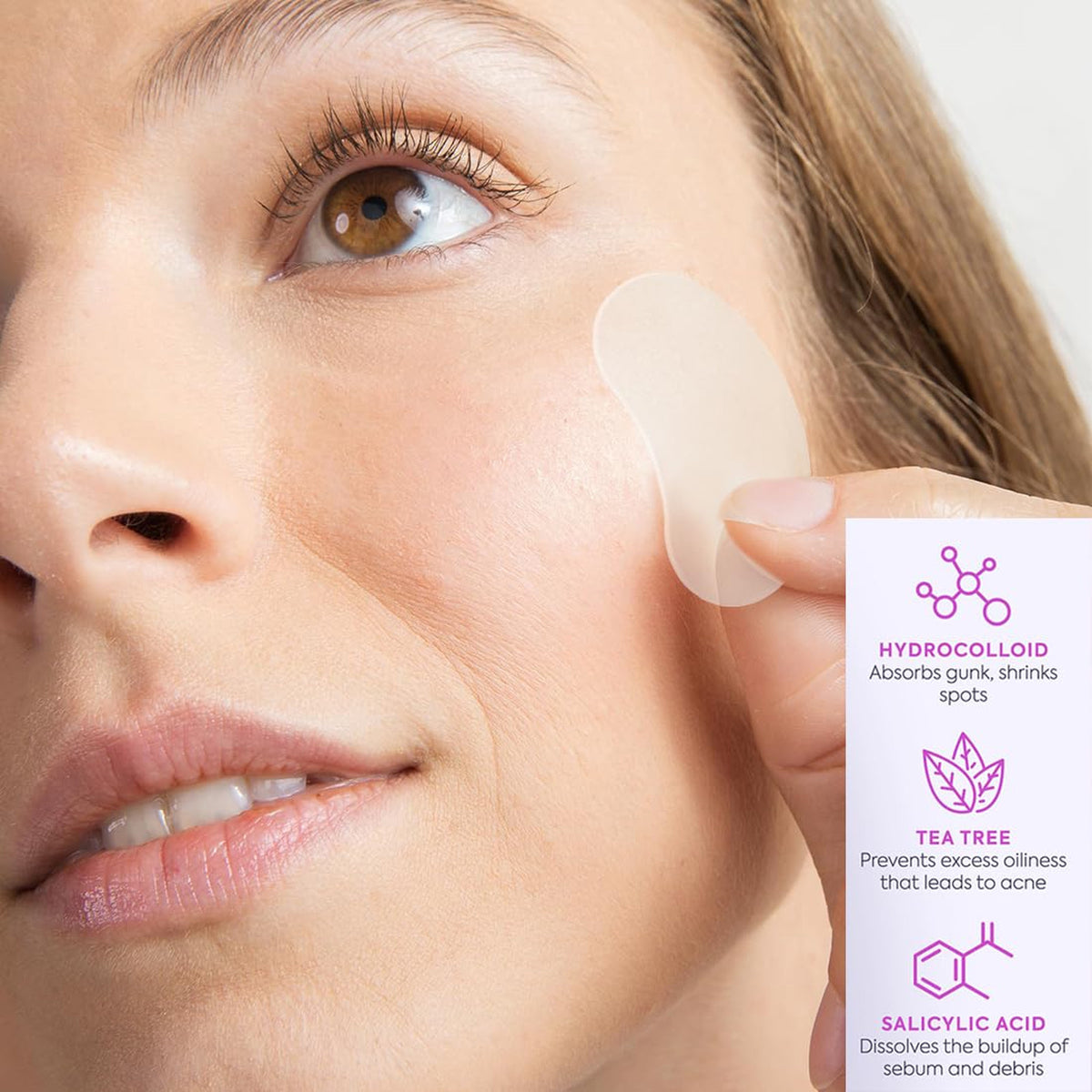 Large Hydrocolloid Chin Zit Patches - 20 Count Contoured Blemish Cover