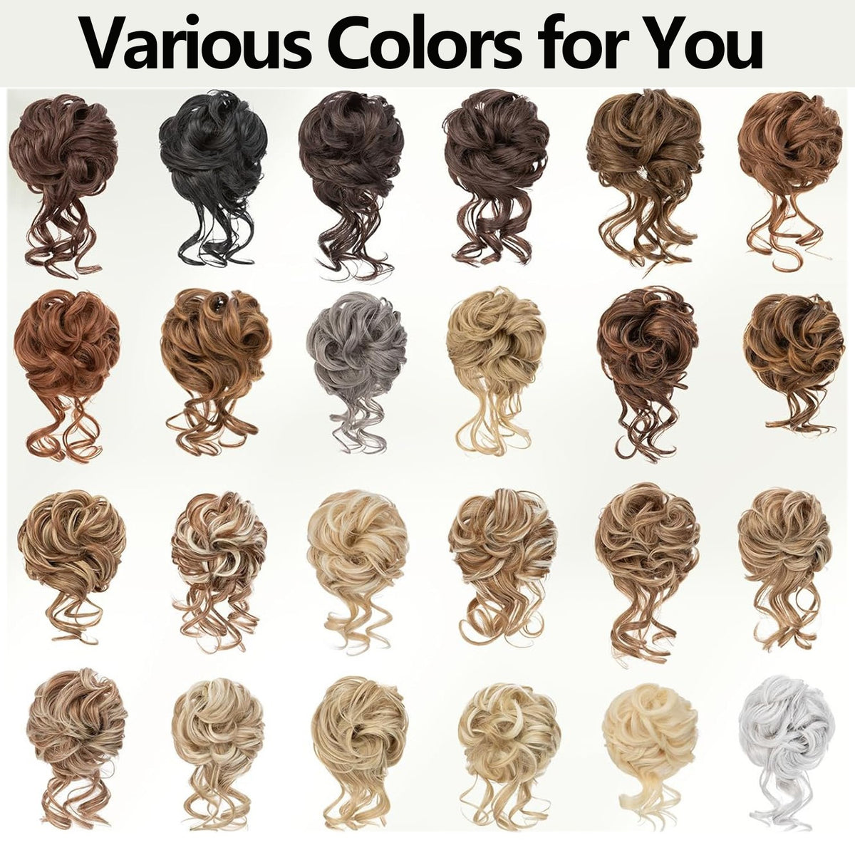Natural Clip-In Messy Bun Hair Extension Hairpiece for Updo & Wedding
